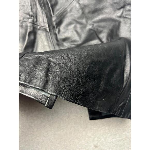 Firenze Santa Barbara Leather Straight Pencil Midi Skirt Womens Size 10 Minimal - Picture 6 of 12